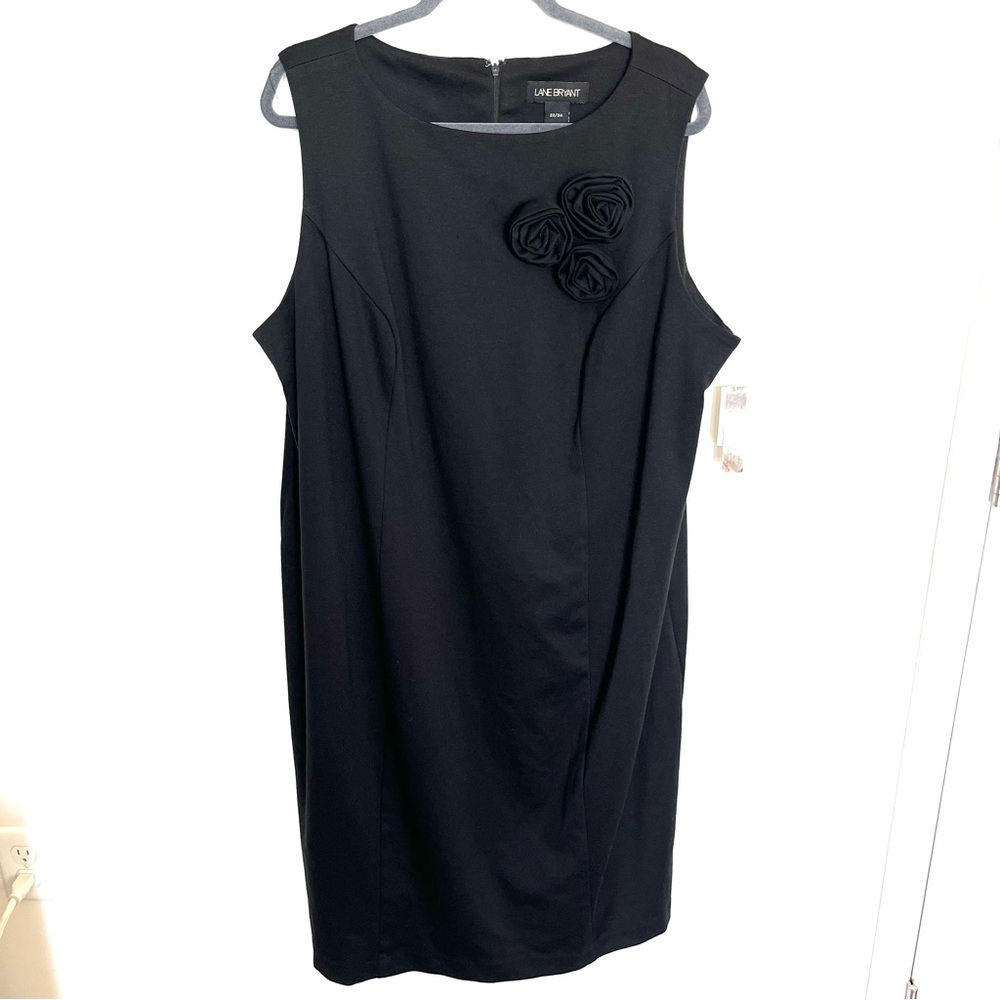 Lane Bryant Black Embellished Sheath Midi Dress